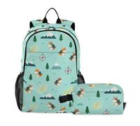 Caihoyu Mochila con fiambrera, bolsa escolar y juego para libros, adolescentes y niñas, de 8 a 10 años