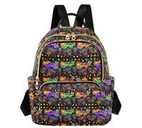 Caihoyu Mochila con múltiples bolsillos para coche de carreras, color negro y estrellas, talla S, Race Car Fire Black Stars, Medium, Casual