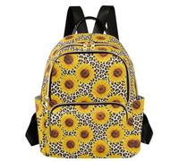 Caihoyu Mochila de moda de dos tamaños, diseño divertido de girasol, leopardo S, Divertido leopardo de girasol, Medium, Casual
