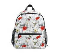 Caihoyu Mochila divertida para niños niñas bonita mochila al aire libre con correa de pecho amapola flor salvaje pájaro ruiseñor, amapola flor salvaje pájaro ruiseñor, pequeña, Amapola flor silvestre