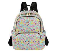 Caihoyu Mochila estampada con múltiples bolsillos, diseño de rosquillas, magdalenas, macarrones, talla S, Donut Cupcake Macaroon, Small, Casual