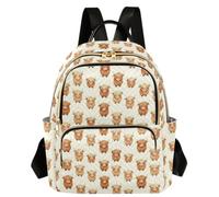 Caihoyu Mochila estampada con múltiples bolsillos, diseño de vaca de las Tierras Altas, para guardería, Highland Cow Baby Nursery, Small, Casual