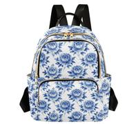 Caihoyu Mochila estampada con múltiples bolsillos, Toile De Jouy, azul francés, talla S, Toile De Jouy Azul Francés, Small, Casual