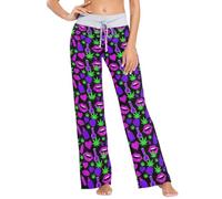 Caihoyu Pantalones de descanso para mujer, cintura alta y elástica, talla XS-XL, color gato Cheshire brillante, Glow Cheshire Cat9, Small