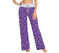 Caihoyu Pantalones de descanso para mujer, cintura elástica, talla XS, color morado oscuro, Piel morada oscura, X-Small