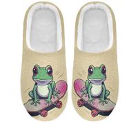 Caihoyu Pantuflas mullidas, cómodas y acogedoras, monopatín de rana