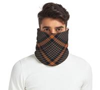Caihoyu Polaina para calentar el cuello para hombres y mujeres, invierno, suave, gruesa, cálida, con forro polar, máscara para clima frío, cuadros escoceses, marrón y naranja, Varios colores, talla de