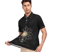 Caihoyu Polo atlético para hombre, cuello clásico, S espiritual Zen Flower, Flor zen espiritual, Medium