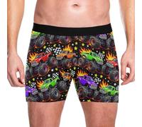 Caihoyu Ropa interior para hombre, varios tamaños, estrellas suaves, cuadros rojos, Race Car Fire Black Stars, Medium