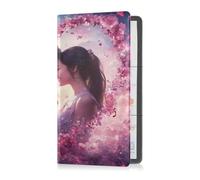Caihoyu Soporte de cuero para registro de automóvil y seguro para hombres y mujeres, cartera perfecta para documentos esenciales, licencia de conducir, tarjetas, corazón, amor verdadero,
