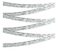 CAIJ 6 cortinas de oropel plateadas, 30 cm x 300 cm, espumillón metálico, cortinas metálicas, flecos, serpentinas, decoración para carnaval, bodas y fiestas