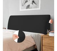 Caijin Funda para Cabecero, Protector de Funda de Cabecera de Cama, Tejido de Terciopelo Suave, Funda Protectora para cabecero de Cama (Negro, Longitud de la cabecera：120cm-140cm)