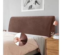 Caijin Funda para Cabecero, Protector de Funda de Cabecera de Cama, Tejido de Terciopelo Suave, Funda Protectora para cabecero de Cama (Café, Longitud de la cabecera：150cm-170cm)
