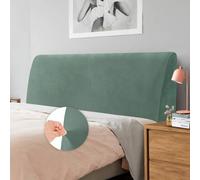 Caijin Funda para Cabecero, Protector de Funda de Cabecera de Cama, Tejido de Terciopelo Suave, Funda Protectora para cabecero de Cama (Verde ciprés, Longitud de la cabecera：150cm-170cm)