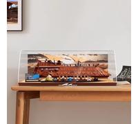 Caikbms Caja Exhibición Acrílica Compatible con Yate Vela Lujo Le-Go 75397. Caja Exhibición Acrílica con Almacenamiento Bloques Construcción Y Cubierta Antipolvo (Modelo No Incluido) A