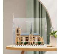 Caikbms Caja Exhibición Acrílico Compatible con Modelo Le-Go 21061 Notre Dame Paris, con Diseño Integrado Bloques Y Cubierta Transparente Prueba Polvo (Modelo No Incluido). A