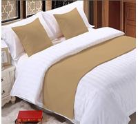 Caikbms Camino Cama, Bufanda Decorativa para Cama con Funda Almohada, Camino Cama Micropolialgodón, Tamaño King para Dormitorio, Hotel, Sala Bodas F,1.8m