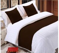 Caikbms Camino Cama, Bufanda Decorativa para Cama con Funda Almohada, Camino Cama Micropolialgodón, Tamaño King para Dormitorio, Hotel, Sala Bodas A,1.8m