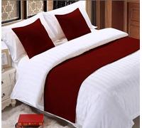 Caikbms Camino Cama, Bufanda Decorativa para Cama con Funda Almohada, Camino Cama Micropolialgodón, Tamaño King para Dormitorio, Hotel, Sala Bodas C,1.8m
