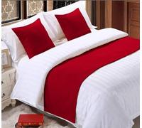 Caikbms Camino Cama, Bufanda Decorativa para Cama con Funda Almohada, Camino Cama Micropolialgodón, Tamaño King para Dormitorio, Hotel, Sala Bodas D,1.8m