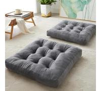 Caikbms Paquete 2 Cojines Suelo Redondos Y Grandes para Adultos, Cojín Pana con Mechones para Tatami Sala Estar C,2