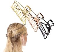 CAILI 3 Pcs Metal Pelo Horquillas,Pinzas para el Cabello de Media Luna, Herramientas de Peluquería Sencillas, Accesorios para el Cabello Vintage, Fuerte Retención del Cabello (Oro, Negro, Rosa Dorado)