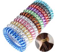 CAILI Espiral Elástico Cintas para el Pelo,Forma de Espiral Cintas de Pelo Elásticas Porta Cola de Caballo Bobbles de Pelo Cuerdas Cintas de Cordón Telefónico para Mujeres Niñas (Paquete de10)