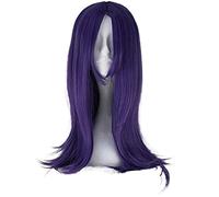 CAILLO COSPLAY PELIZACIÓN PURPURA NATURAL DE PULLA NATURAL DE CAPILA NATURAL PISTA MEDIA CON BLOJOS CARA RETOQUETA CALOR SINTÉTICO FIBRA COMPLETA Máquina llena Partido Ninguna de encaje Peluca (peluca
