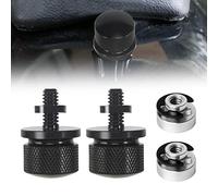 CAINCAY Tornillo de asiento de aluminio para motocicleta,tornillo para asiento de motocicleta,fijación para asiento de moto,cromo,color negro,con clips en C para tornillo de asiento de motocicleta (2