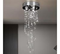 Cainjiazh Lámpara de araña gota de lluvia Lámpara de araña de cristal Lámpara colgante Lámpara de araña de techo gota de lluvia de cristal moderna Lámpara de montaje empotrado para Vestíbulo Entrada