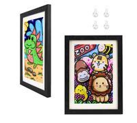 Cainor Marco de Madera Dibujo Infantil A4 Pack de 2,36×25 Marco de Apertura Frontal Múltiples Fotos de Niños Arte Marco de Fotos Poner en la Pared de Fotos