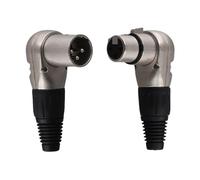CAIONPLE 1 par de 3 XLR macho/hembra, cable de micrófono, cable de audio de 90 grados para sistemas de altavoces