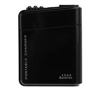 CAIONPLE 4 pilas AA negras portátiles de emergencia cargador USB para teléfono móvil