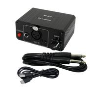 CAIONPLE Amplificador de Micrófono de Condensador Dinámico M-20 Audio 48V Phantom Power Carga Negra para Tarjeta de Sonido en Altavoz A