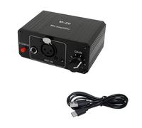 CAIONPLE Micrófono dinámico amplificador de micrófono condensador M-20 audio 48 V alimentación phantom cargador negro para altavoces de tarjeta de sonido en C