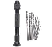 CAIONPLE Mini taladro de mano de aluminio con portabrocas de liberación rápida + 10 brocas en espiral herramientas de precisión