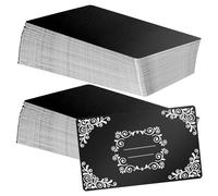 CAIONPLE Paquete grande con 100 piezas de metal negro mate para grabado , tarjetas de visita de aluminio y hojas de tarjetas de regalo DIY