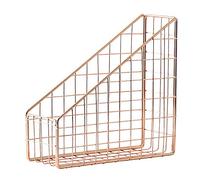 CAIONPLE Soporte para libros galvanizado en oro rosa, estante de escritorio, escritorio, escritorios, libros, oficina, oficina principal, organizador de papel