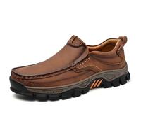 Caipcmall Mens Shoes, Caipcmall Mens Orthopedic Shoes Slip On, Slipon Casual Leather Comfortable Walking Loafer (Light Brown,46)