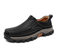 Caipcmall Mens Shoes, Caipcmall Mens Orthopedic Shoes Slip On, Slipon Casual Leather Comfortable Walking Loafer (Black,41)
