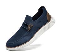 CAIQDM Zapatos cómodos Antideslizantes para Hombres Zapatos Casuales para Caminar Casuales Retro Moda Ligera y Transpirable de Jogging Moda Azul 40 EU