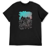 CAIQI Sleater Kinney Art Top Sweatshirt Short Sleeve Black M