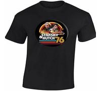 CAIQI Starsky and Hutch Iconic Legend Retro 70's Cop Show T Shirt Black XL