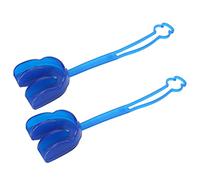 Caiqinlen Protector Bucal de Choque, Seguro, 2 Piezas, Operación Simple, Absorción de Golpes, Protección Completa, Protector Bucal de Fútbol Portátil de Goma para Baloncesto para Atletas