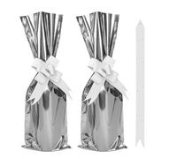 CAIRIAC Bolsas de regalo para botellas de vino, bolsas de botella de vino de aluminio para regalos, bolsa de regalo de vino de Mylar metálica a granel con lazos para Navidad, cumpleaños, amantes del