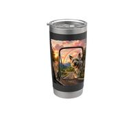 Cairn Terrier En espejo retrovisor Dog Lover Vaso térmico de acero inoxidable de doble pared