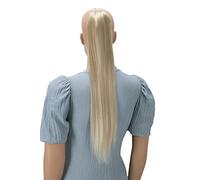 CAISHA 60cm Postizo Extensión De Cabello Cola De Caballo Trenza Con 2 Cintas Liso Mezcla De Rubio Claro HC5