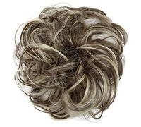 CAISHA Liga Para El Cabello Pedazo De Cabello Voluminoso Updo Postizo Sintético Mezcla De Rubio Claro Castaño Claro G38A