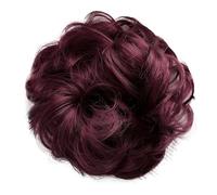 CAISHA Liga Para El Cabello Pedazo De Cabello Voluminoso Updo Postizo Sintético Rojo Vino G27A