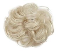 CAISHA Liga Para El Cabello Pedazo De Cabello Voluminoso Updo Postizo Sintético Rubio Platino G16A